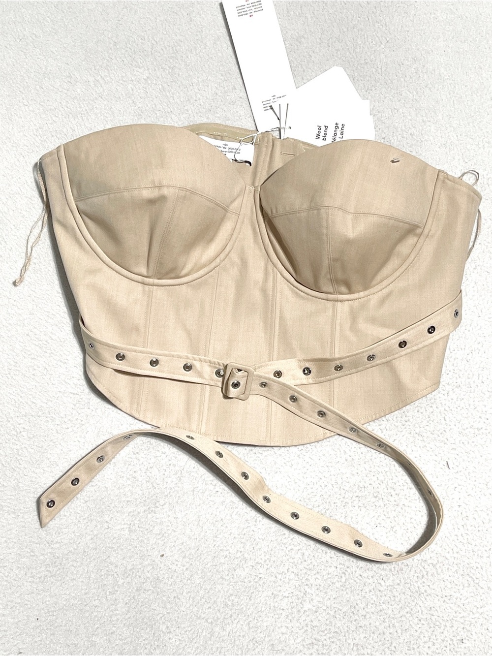 Rokh H&M Collaboration Wool Blend Corset Top with Belt size XL NWT